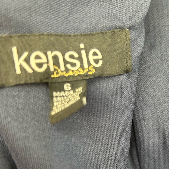 NWT KENSIE Women's Navy Ribbed Ottoman Pockets Fit & Flare Dress 6 - Picture 4 of 10